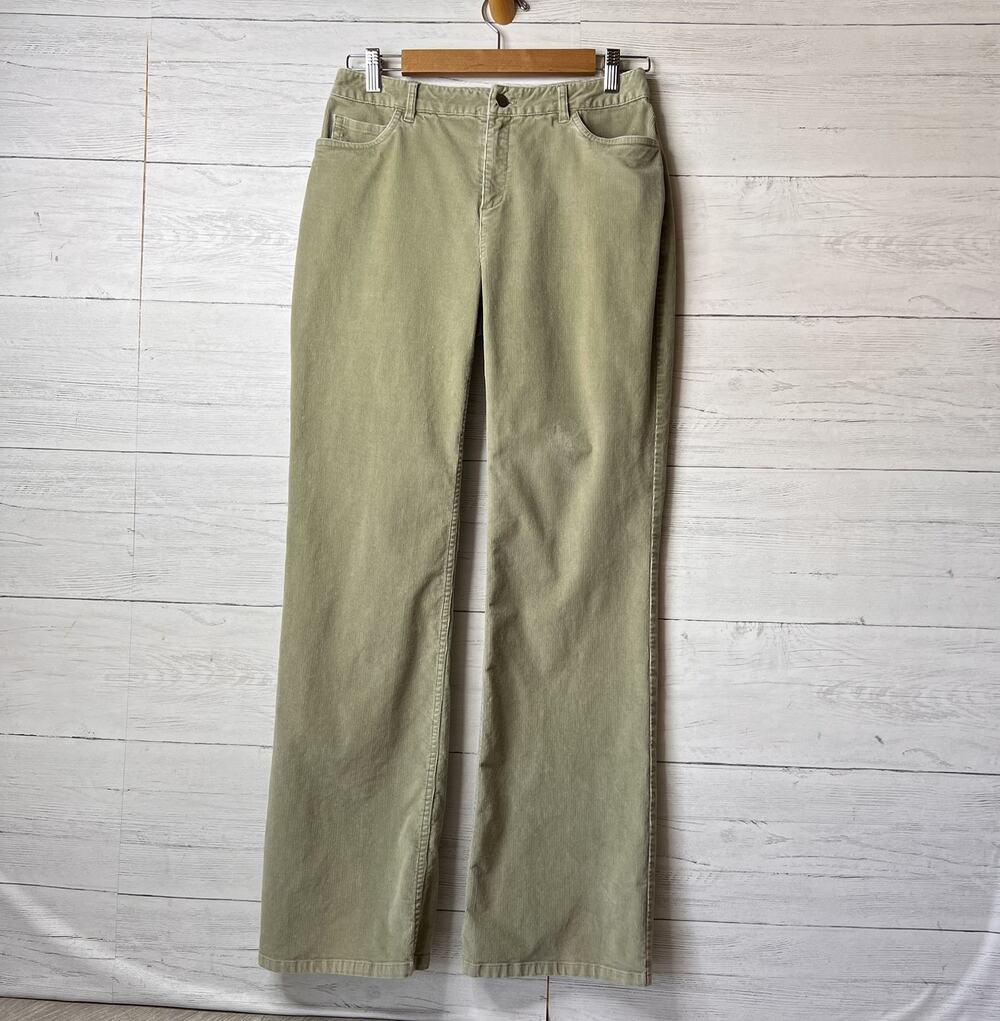 J Jill Pants Womens Size 6 Sage Green Stretch Corduroy Bootcut Cotton Blend